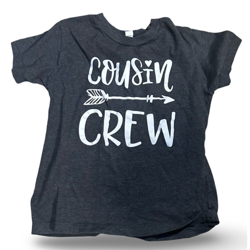 Cousin Crew Shirt Toddler Size 5T Gray Graphic Tee Kids Family Shirt